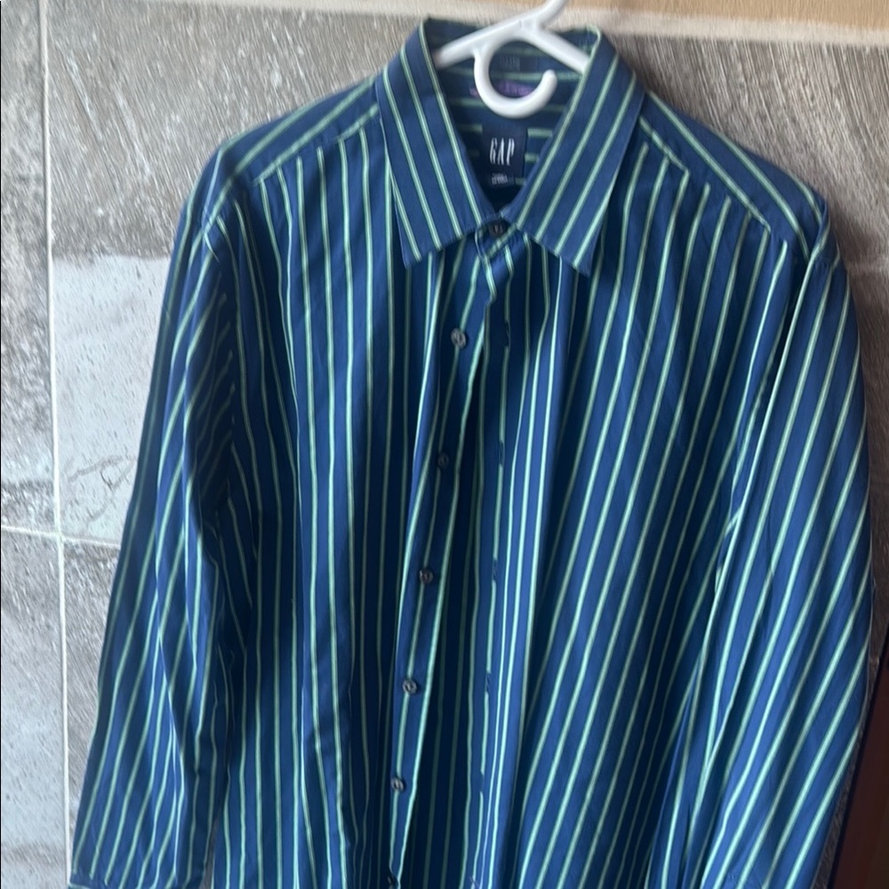 GAP Blue and Green Casual Button Down Shirt